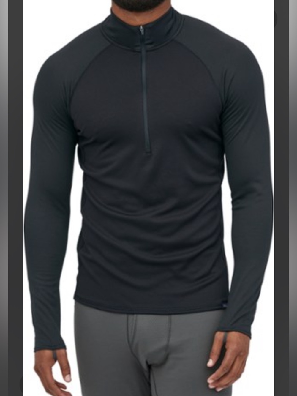 Patagonia Capilene Midweight Zip Neck Base Layer Black Men’s Small Asia Fit